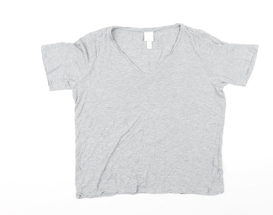 Womens UK Size M H&M Grey Basic T-Shirt