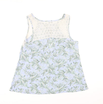 Marks and Spencer Womens Blue Floral Modal Top Pyjama Top Size 12