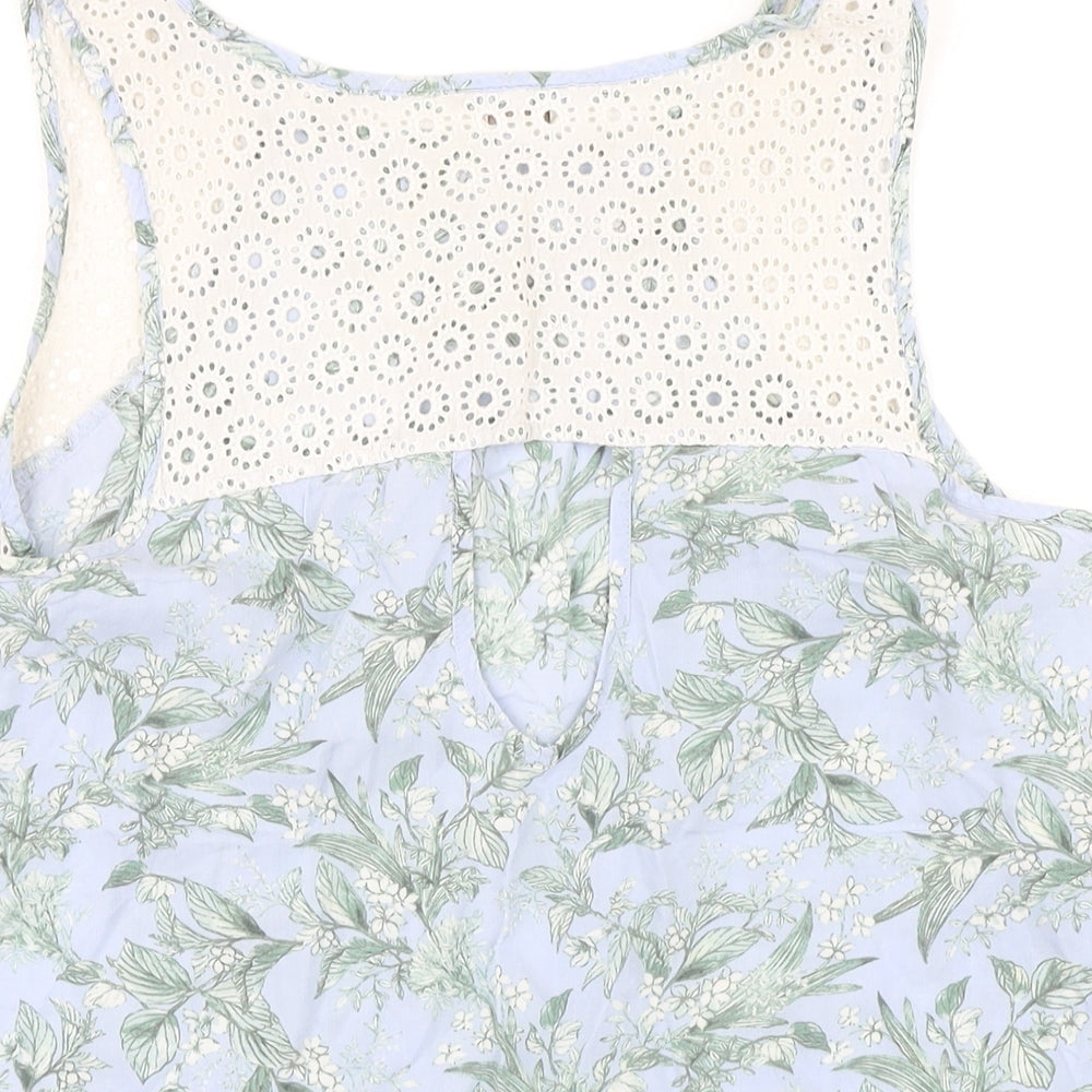 Marks and Spencer Womens Blue Floral Modal Top Pyjama Top Size 12