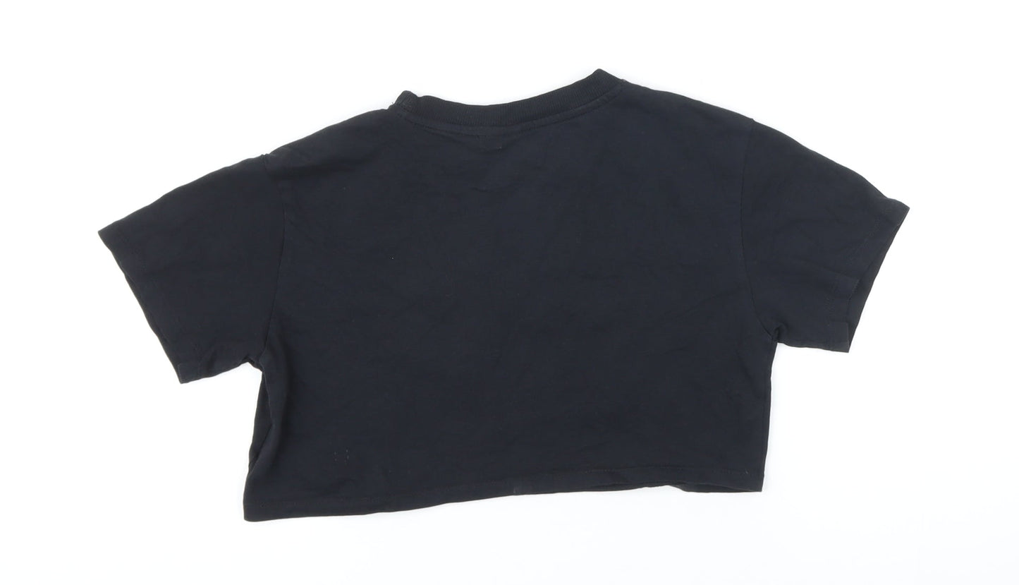 Womens UK Size XS H&M Black Basic T-Shirt