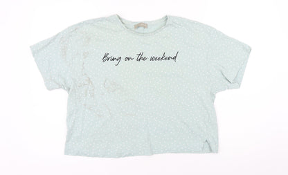 Womens UK Size 12 New Look Green Basic T-Shirt