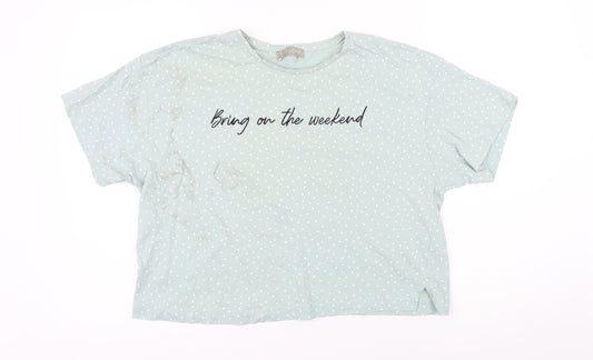 Womens UK Size 12 New Look Green Basic T-Shirt