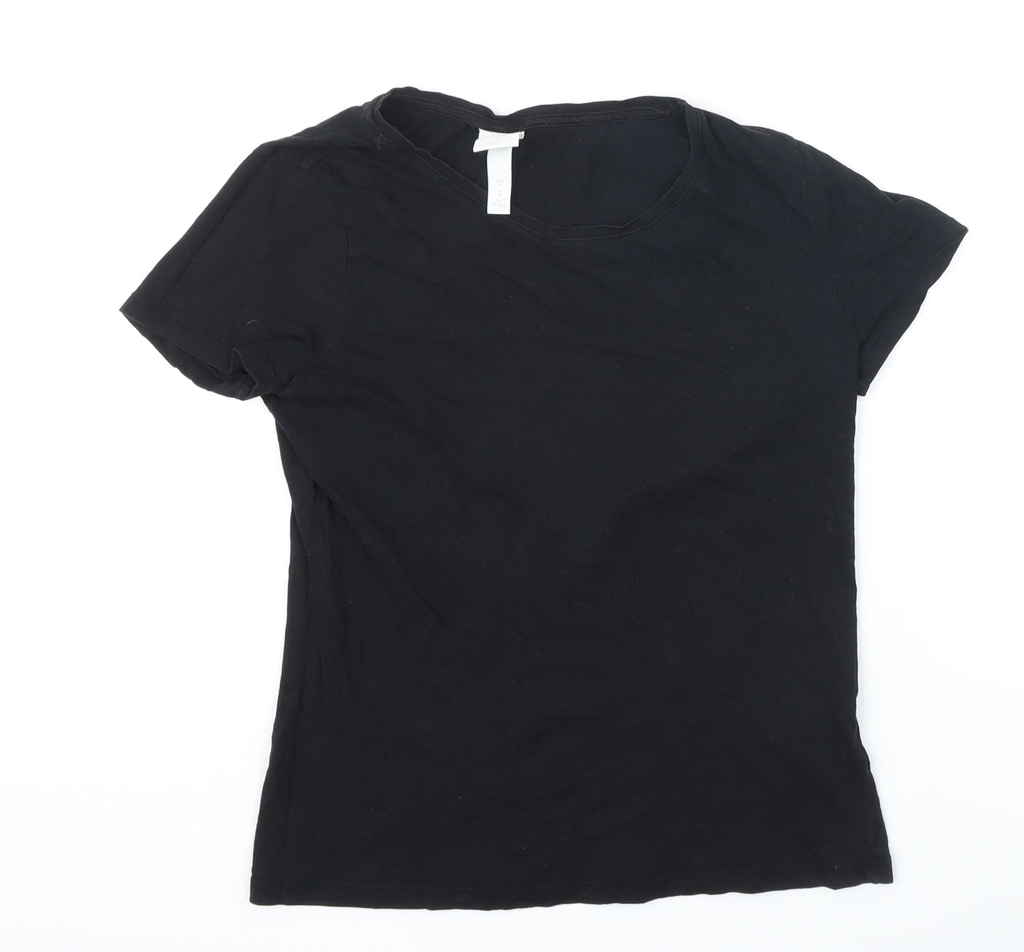 Womens UK Size M H&M Black Basic T-Shirt