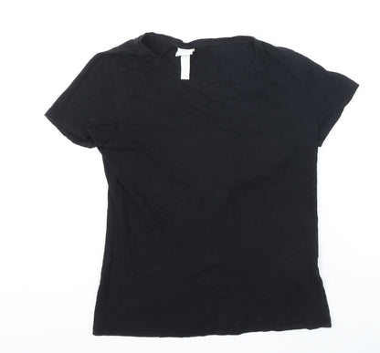 Womens UK Size M H&M Black Basic T-Shirt