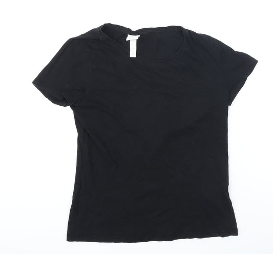Womens UK Size M H&M Black Basic T-Shirt