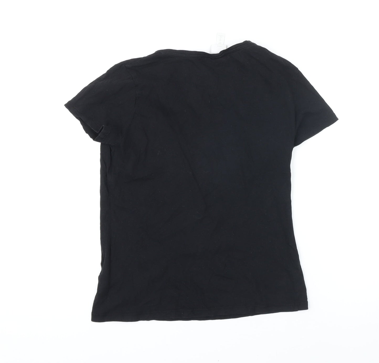 Womens UK Size M H&M Black Basic T-Shirt