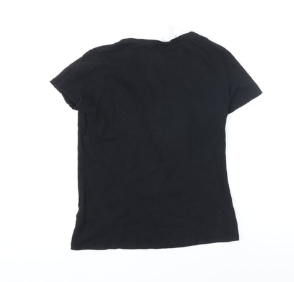 Womens UK Size M H&M Black Basic T-Shirt