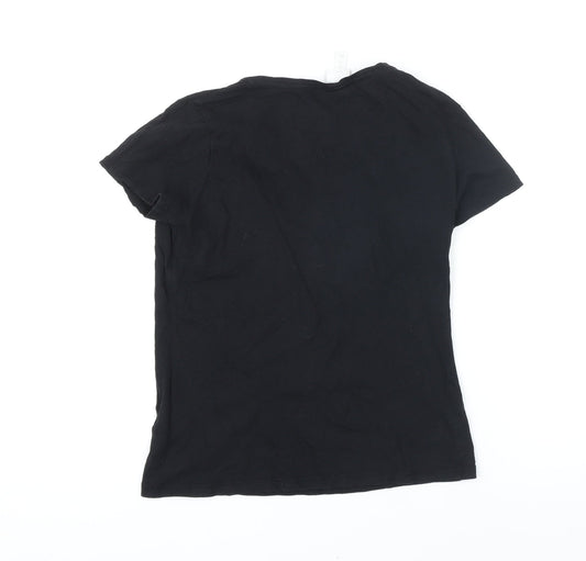 Womens UK Size M H&M Black Basic T-Shirt