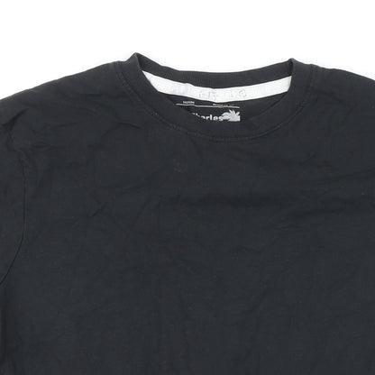 Charlie Wilson Mens Black Cotton T-Shirt Size M Round Neck