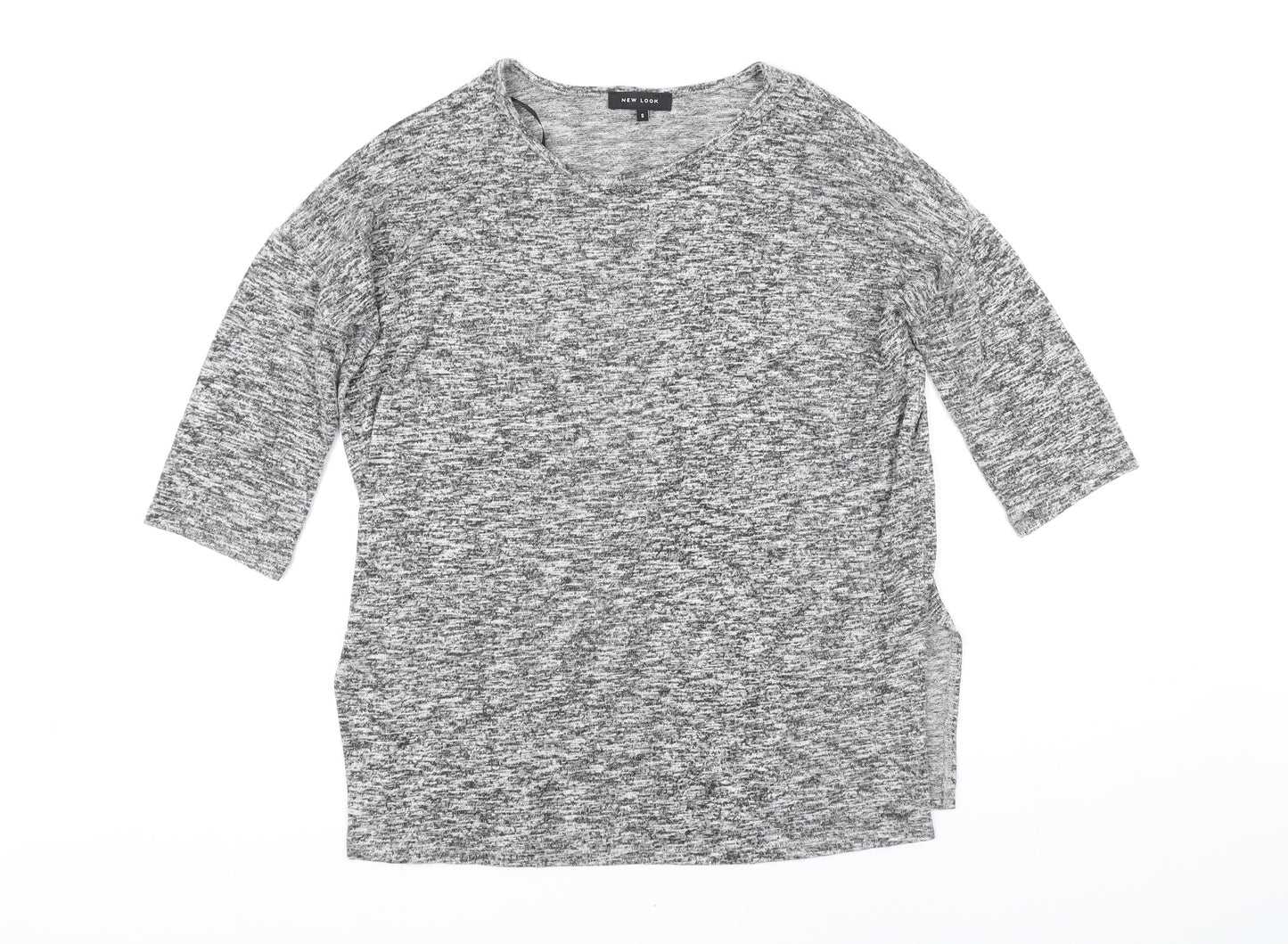 Womens UK Size S New Look Grey Basic T-Shirt