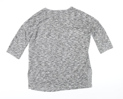 Womens UK Size S New Look Grey Basic T-Shirt