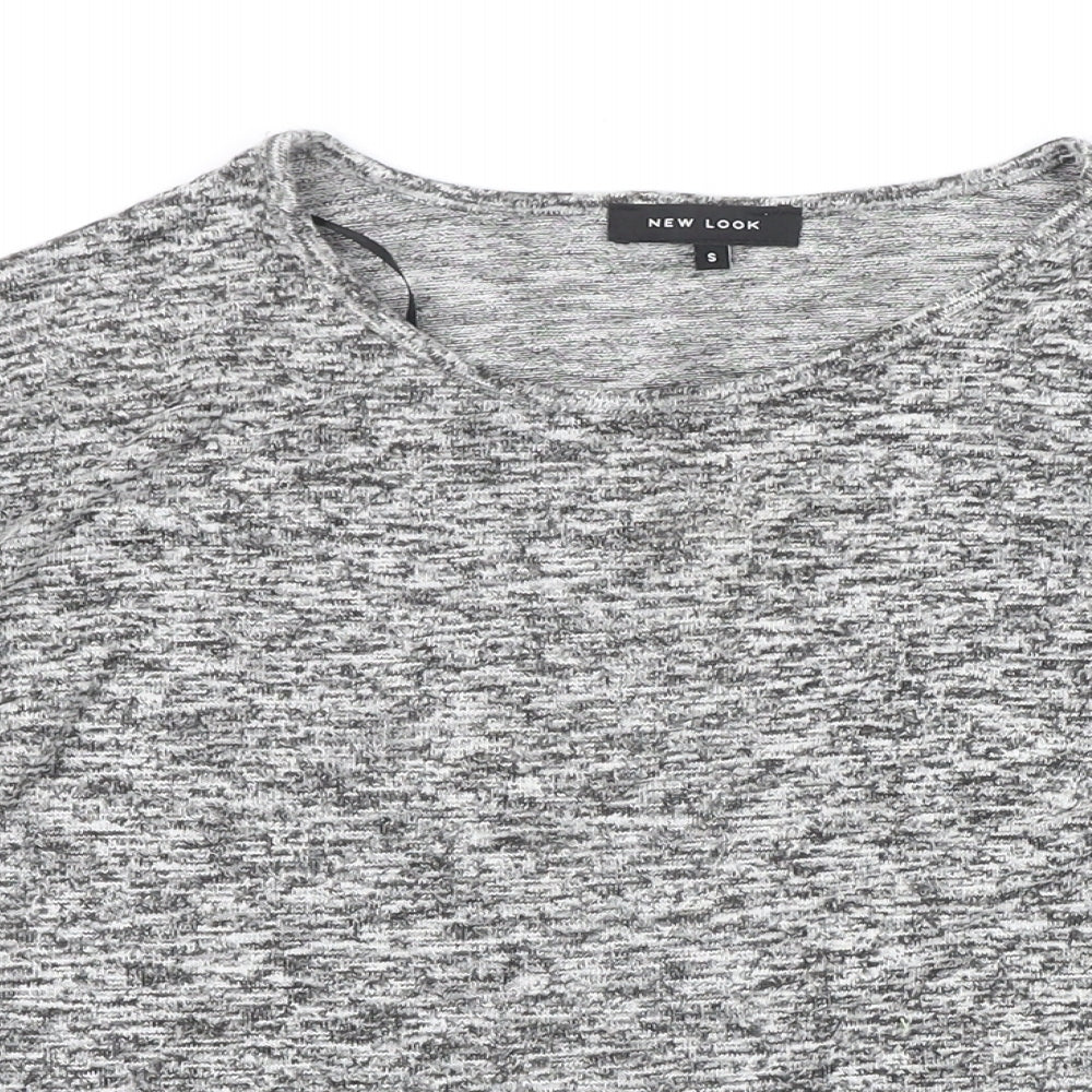 Womens UK Size S New Look Grey Basic T-Shirt