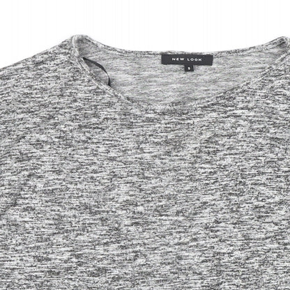 Womens UK Size S New Look Grey Basic T-Shirt
