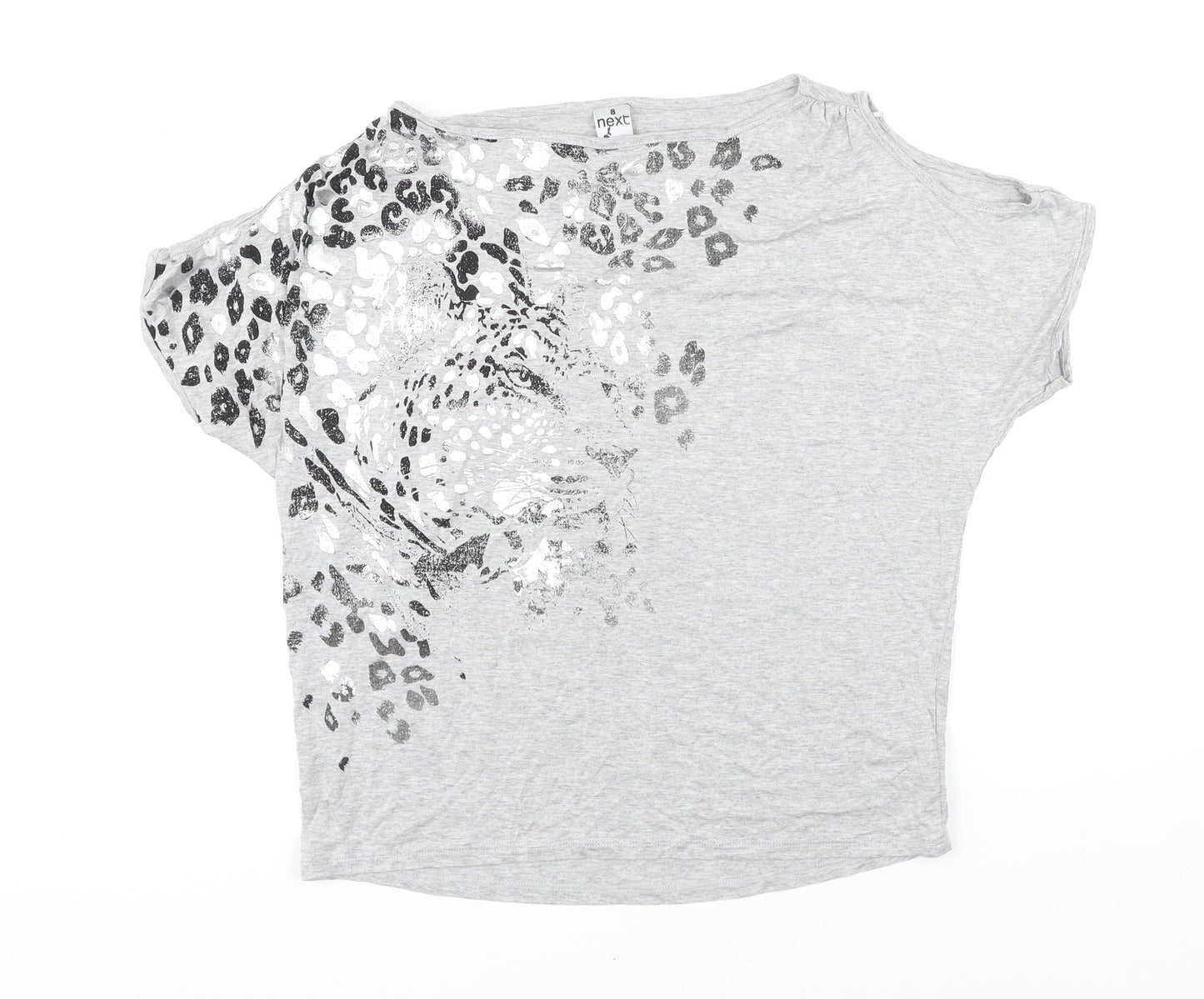Womens UK Size 8 NEXT Grey Cropped T-Shirt