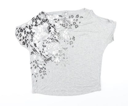 Womens UK Size 8 NEXT Grey Cropped T-Shirt