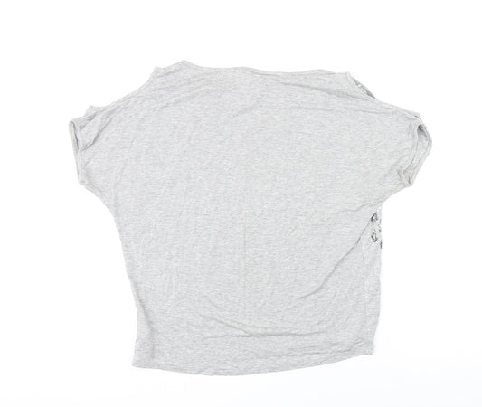 Womens UK Size 8 NEXT Grey Cropped T-Shirt