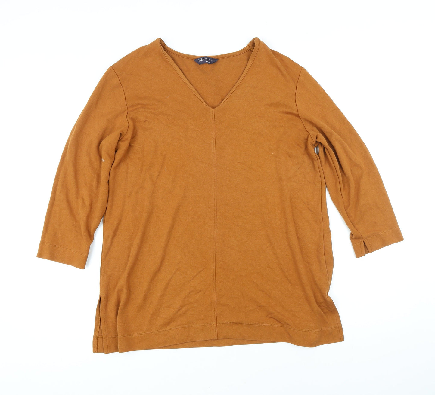 Womens UK Size 12 Marks and Spencer Brown Tunic T-Shirt