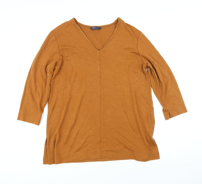 Womens UK Size 12 Marks and Spencer Brown Tunic T-Shirt