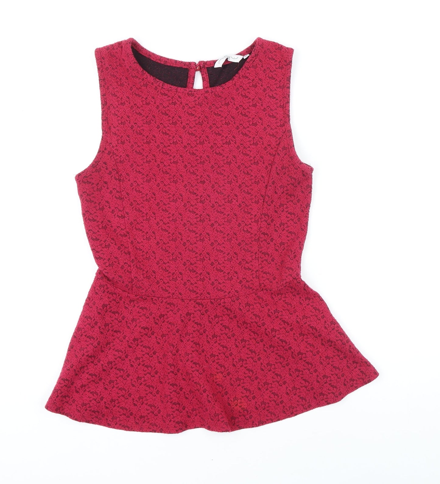Womens UK Size 10 New Look Red Tunic Blouse