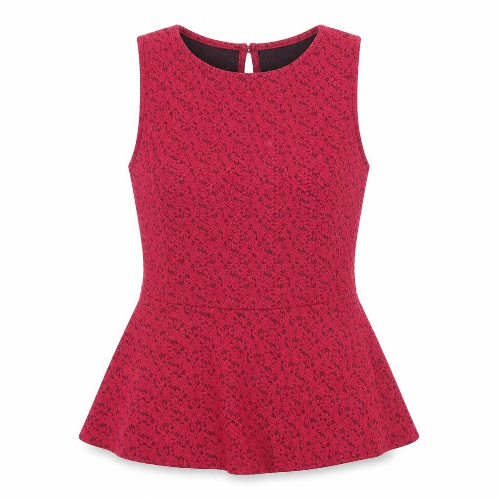 Womens UK Size 10 New Look Red Tunic Blouse