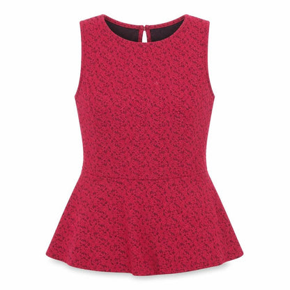 Womens UK Size 10 New Look Red Tunic Blouse