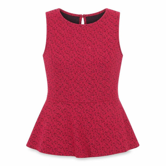Womens UK Size 10 New Look Red Tunic Blouse