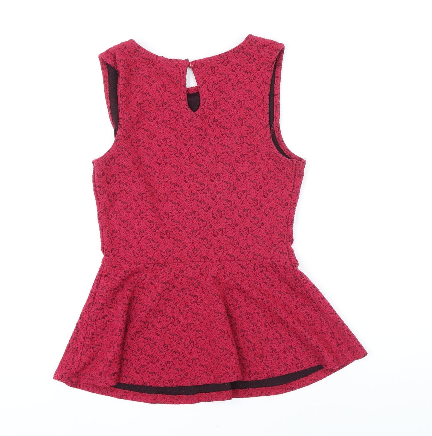 Womens UK Size 10 New Look Red Tunic Blouse