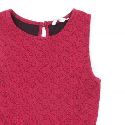 Womens UK Size 10 New Look Red Tunic Blouse