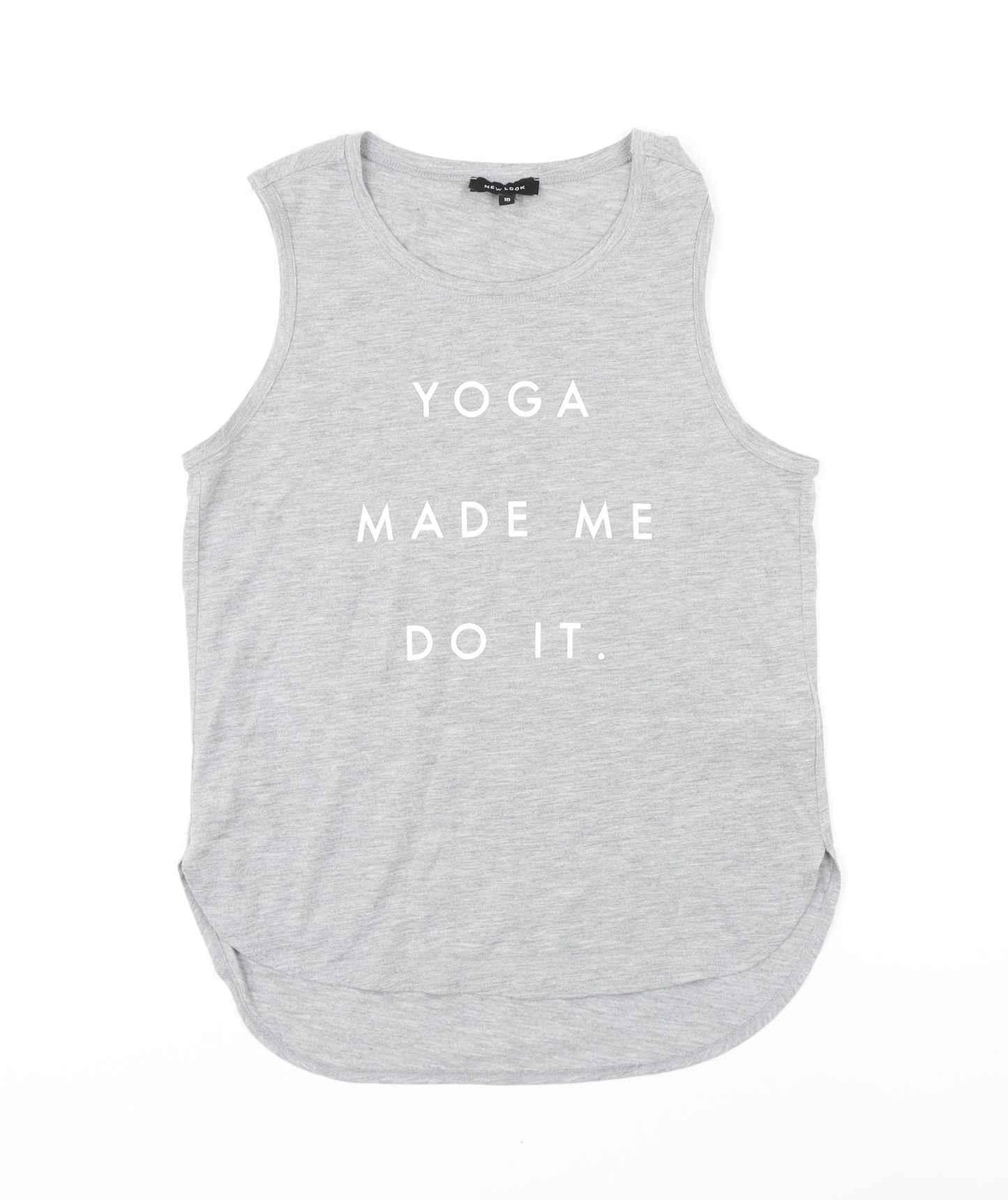 Womens UK Size 10 New Look Grey Basic T-Shirt
