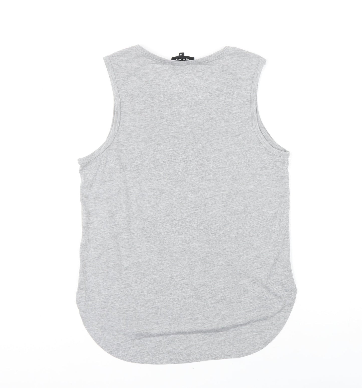 Womens UK Size 10 New Look Grey Basic T-Shirt
