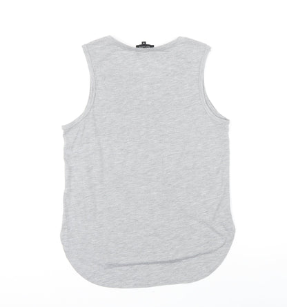 Womens UK Size 10 New Look Grey Basic T-Shirt