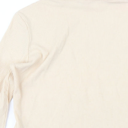 Dorothy Perkins Womens Ivory High Neck Cotton Pullover Jumper Size 16