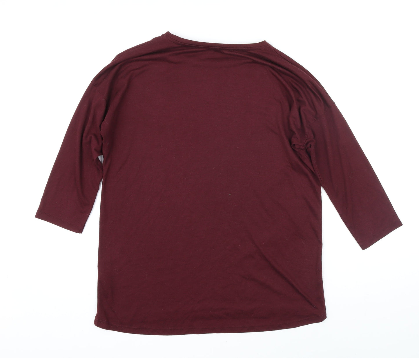 Womens UK Size M New Look Purple Basic T-Shirt