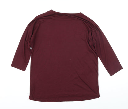 Womens UK Size M New Look Purple Basic T-Shirt