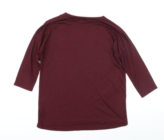 Womens UK Size M New Look Purple Basic T-Shirt