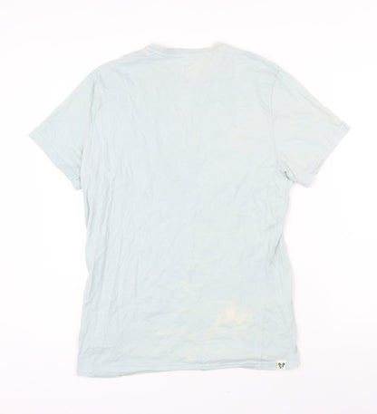 Disney Womens Blue 100% Cotton Basic T-Shirt Size S Round Neck - Mickey Mouse. Distressed look