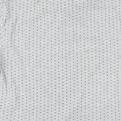 Peter Werth Mens Grey Geometric 100% Cotton Polo Size L Collared Button - circles