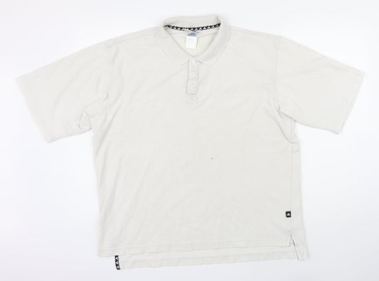 Addidas Mens Ivory Cotton Polo Size L Collared Button