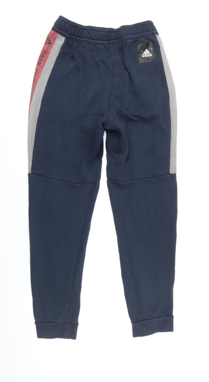 Addidas Womens Blue Cotton Jogger Leggings Size S L25 in - Elasticated waist