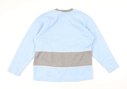Rodeo Womens Blue Colourblock Cotton Pullover Sweatshirt Size M Pullover