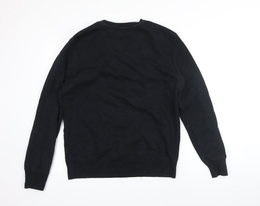 Threadbare Mens Black Cotton Pullover Sweatshirt Size L - Graphic print of man