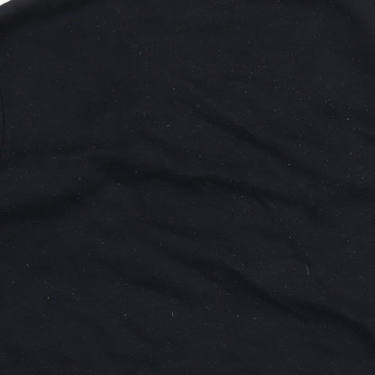 Threadbare Mens Black Cotton Pullover Sweatshirt Size L - Graphic print of man