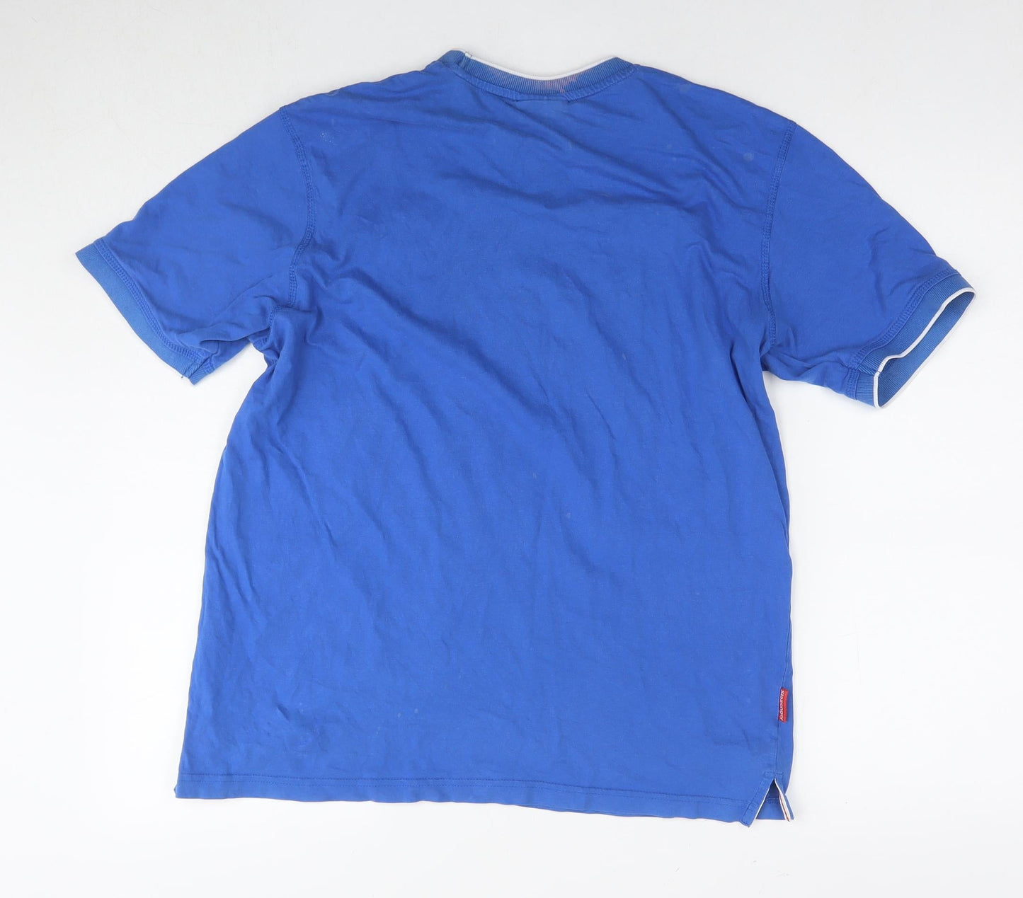 Slazenger Mens Blue Cotton T-Shirt Size M Round Neck