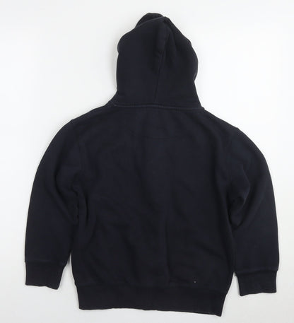 French Connection Boys Black Cotton Full Zip Hoodie Size 9-10 Years Zip