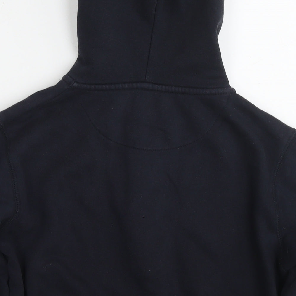 French Connection Boys Black Cotton Full Zip Hoodie Size 9-10 Years Zip