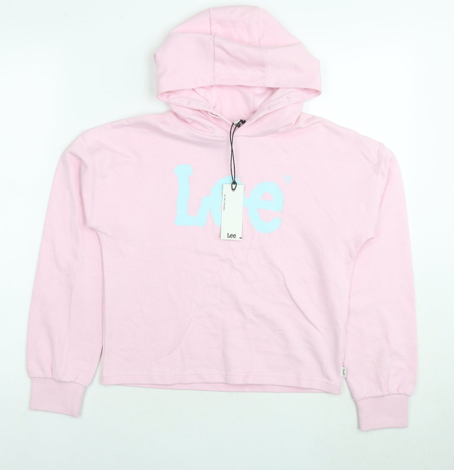 Lee Girls Pink Cotton Pullover Hoodie Size 10-11 Years Pullover - Logo