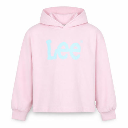 Lee Girls Pink Cotton Pullover Hoodie Size 10-11 Years Pullover - Logo