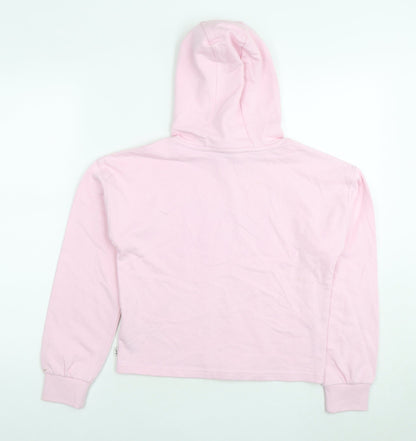 Lee Girls Pink Cotton Pullover Hoodie Size 10-11 Years Pullover - Logo