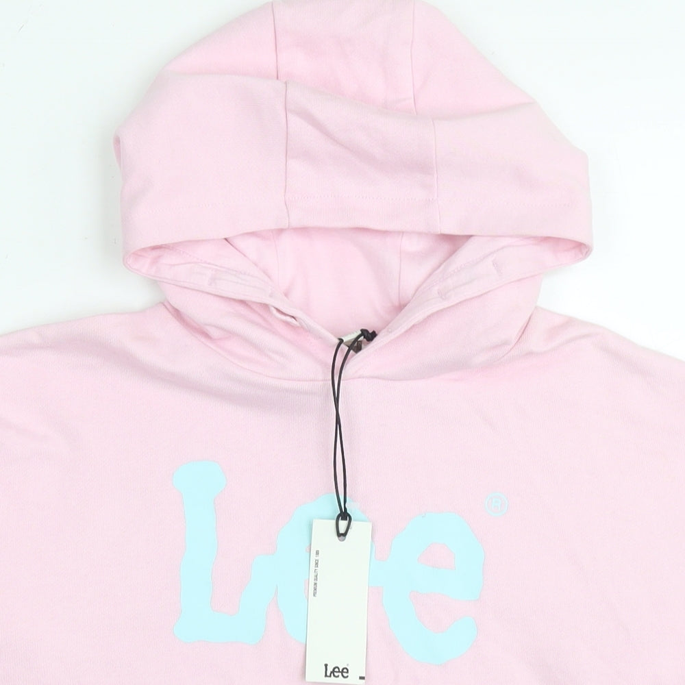 Lee Girls Pink Cotton Pullover Hoodie Size 10-11 Years Pullover - Logo