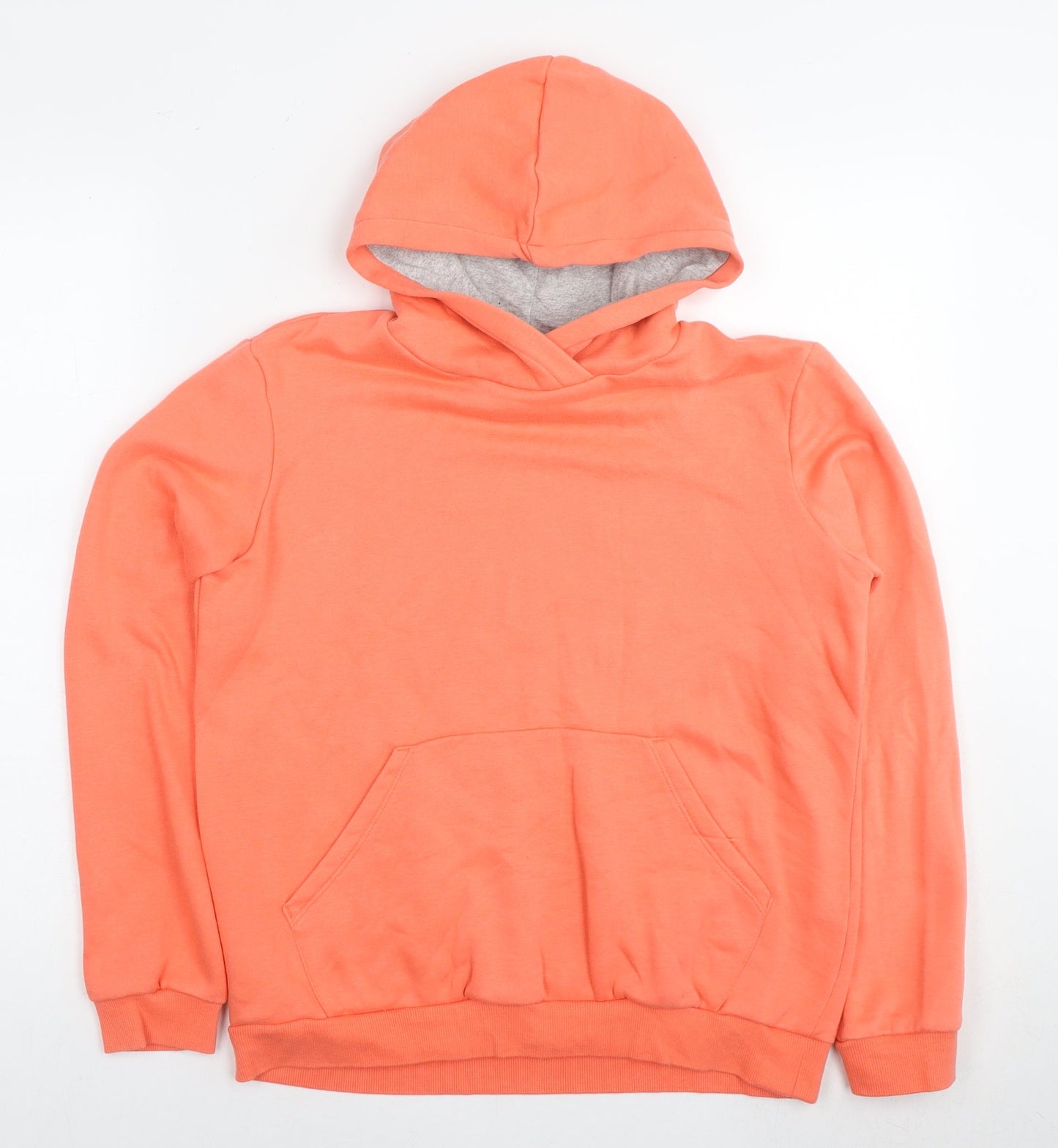 DECATHLON Girls Orange Polyester Pullover Hoodie Size 14-15 Years Pullover - Neon